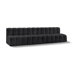 Arc Black Vegan Leather Modular Sofa