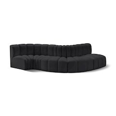 Arc Black Vegan Leather Modular Sofa