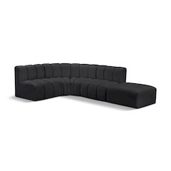 Arc Black Vegan Leather Modular Sofa