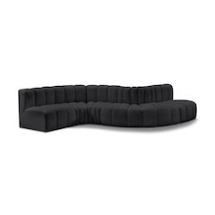 Arc Black Vegan Leather Modular Sofa