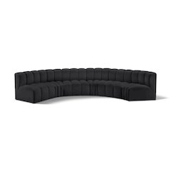 Arc Black Vegan Leather Modular Sofa