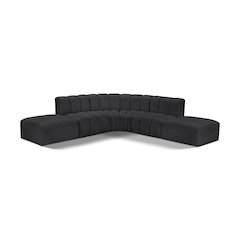Arc Black Vegan Leather Modular Sofa