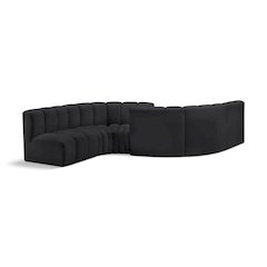 Arc Black Vegan Leather Modular Sofa