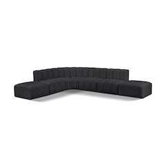 Arc Black Vegan Leather Modular Sofa