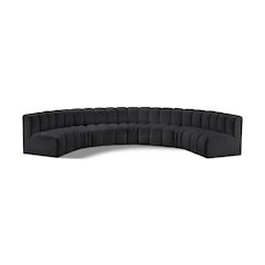 Arc Black Vegan Leather Modular Sofa