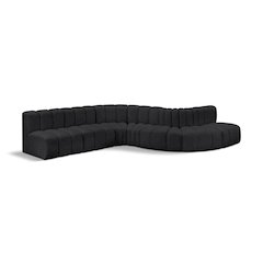 Arc Black Vegan Leather Modular Sofa