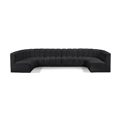Arc Black Vegan Leather Modular Sofa