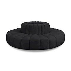Arc Black Vegan Leather Modular Sofa