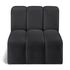 Arc Black Vegan Leather Straight Chair