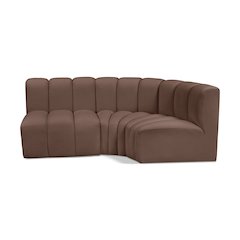 Arc Brown Vegan Leather Modular Sofa