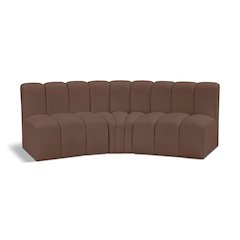 Arc Brown Vegan Leather Modular Sofa