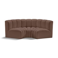 Arc Brown Vegan Leather Modular Sofa