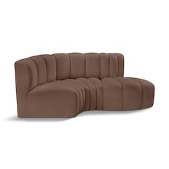 Arc Brown Vegan Leather Modular Sofa