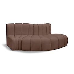 Arc Brown Vegan Leather Modular Sofa
