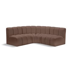Arc Brown Vegan Leather Modular Sofa