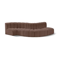 Arc Brown Vegan Leather Modular Sofa