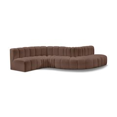 Arc Brown Vegan Leather Modular Sofa