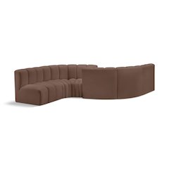 Arc Brown Vegan Leather Modular Sofa