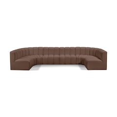 Arc Brown Vegan Leather Modular Sofa