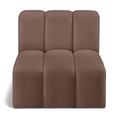 Arc Brown Vegan Leather Straight Chair