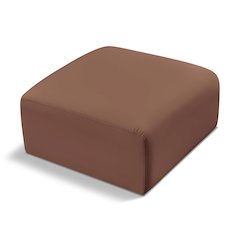 Arc Cognac Vegan Leather Ottoman