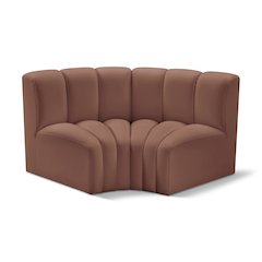 Arc Cognac Vegan Leather Modular Sofa