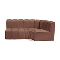Arc Cognac Vegan Leather Modular Sofa