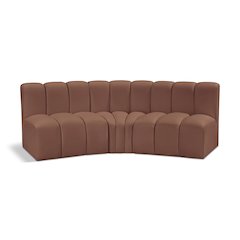 Arc Cognac Vegan Leather Modular Sofa