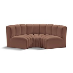 Arc Cognac Vegan Leather Modular Sofa