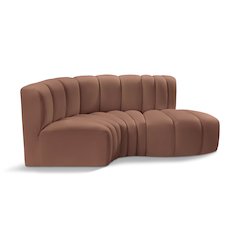 Arc Cognac Vegan Leather Modular Sofa