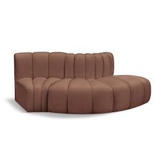 Arc Cognac Vegan Leather Modular Sofa