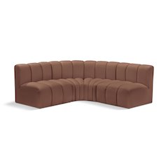 Arc Cognac Vegan Leather Modular Sofa