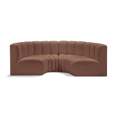 Arc Cognac Vegan Leather Modular Sofa