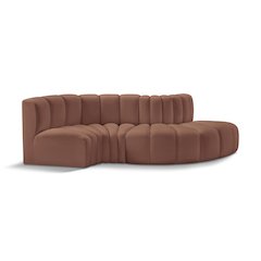 Arc Cognac Vegan Leather Modular Sofa