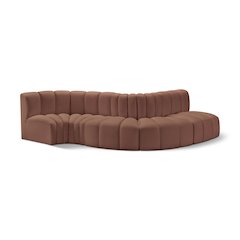 Arc Cognac Vegan Leather Modular Sofa