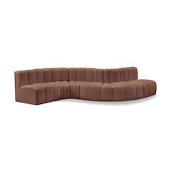 Arc Cognac Vegan Leather Modular Sofa