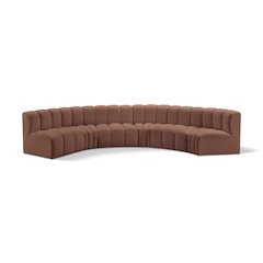 Arc Cognac Vegan Leather Modular Sofa