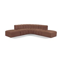 Arc Cognac Vegan Leather Modular Sofa