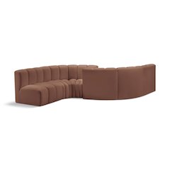 Arc Cognac Vegan Leather Modular Sofa