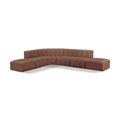 Arc Cognac Vegan Leather Modular Sofa