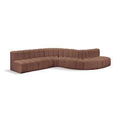 Arc Cognac Vegan Leather Modular Sofa