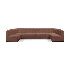 Arc Cognac Vegan Leather Modular Sofa
