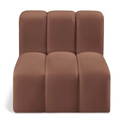 Arc Cognac Vegan Leather Straight Chair