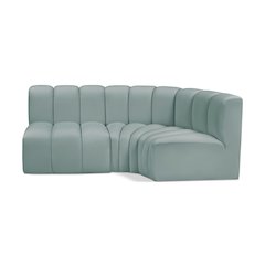 Arc Mint Green Vegan Leather Modular Sofa