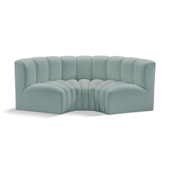 Arc Mint Green Vegan Leather Modular Sofa