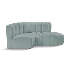 Arc Mint Green Vegan Leather Modular Sofa