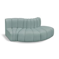 Arc Mint Green Vegan Leather Modular Sofa