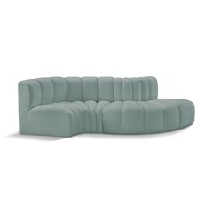Arc Mint Green Vegan Leather Modular Sofa