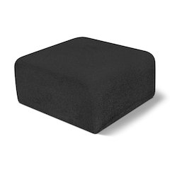 Arc Black Boucle Fabric Ottoman