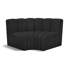 Arc Black Boucle Fabric Modular Sofa